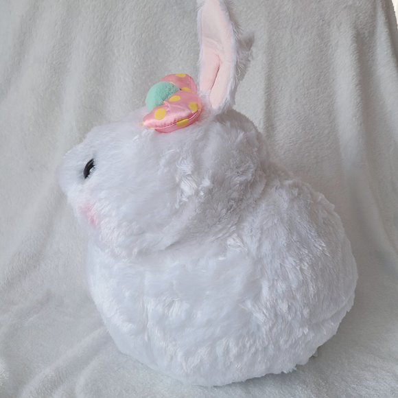 Amuse - Usadama Chan - Pompom Ribbon Big Plushie - Usamofu - Picture 3 of 5